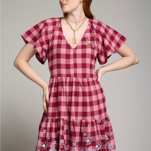 Snoopy and Woodstock Red Checkered Dress - Picture 1 of 4